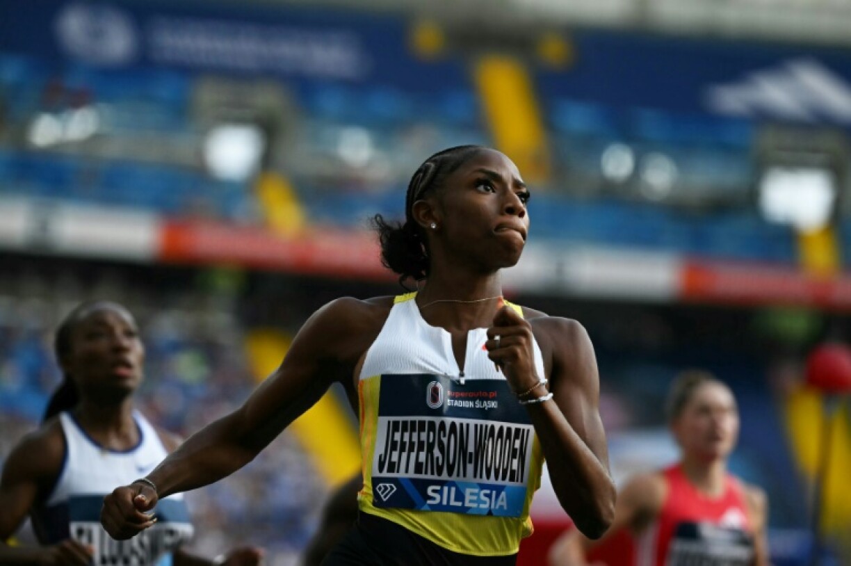 US sprinter Melissa Jefferson-Wooden wins the 100m at last week's Silesia Diamond League meet