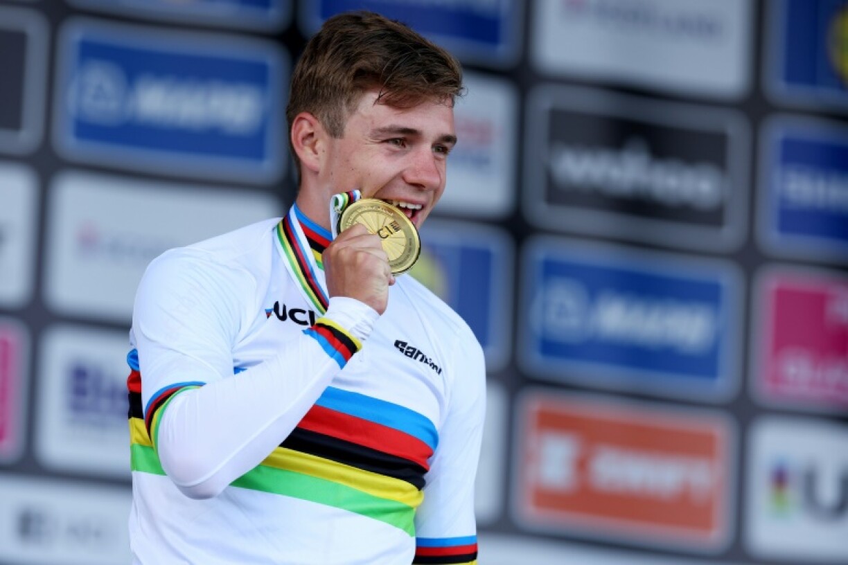 Le Belge Remco Evenepoel sacré champion du monde du contre-la-montre le 11 août 2023 à Stirling en Ecosse