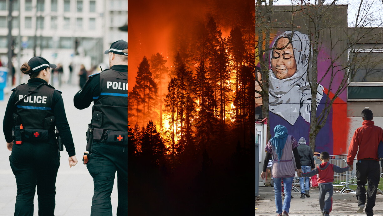 Eng Illustratioun, déi dräi vun den Themen an der Sonndesfro vum Oktober 2026 bildlech soll duerstellen.