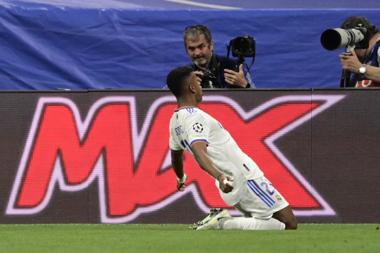 Rodrygo fêtant le premier de ses deux buts.