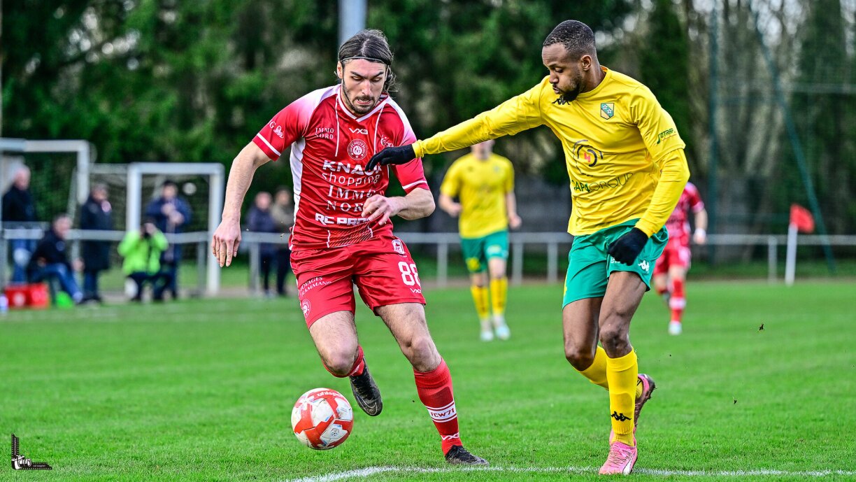 Benjamin Romeyns, en action ici contre Schifflange la saison dernière, arrive en fin de contrat à Wiltz. Bientôt l’envol vers un club plus ambitieux?