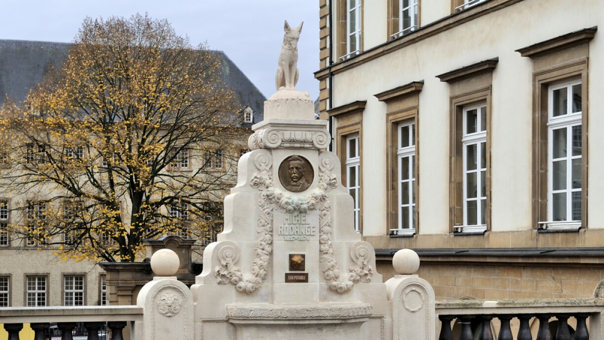 The Michel Rodange Monument in Luxembourg City.