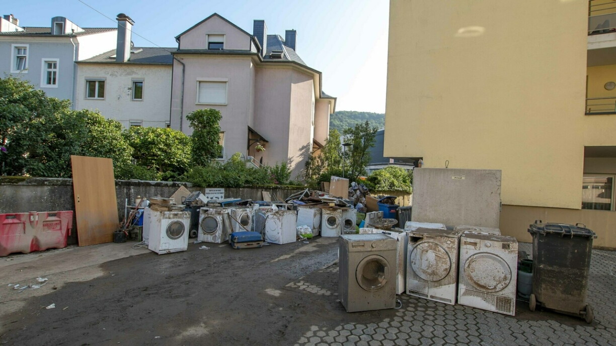 Après les inondations de juillet 2021, à Echternach