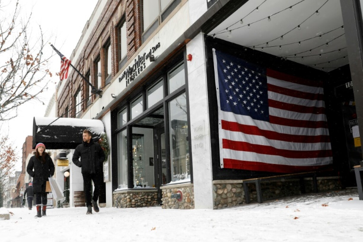 A Birmingham, dans le Michigan, alors qu'une tempête hivernale balaie les Etats-Unis, le 23 décembre 2022