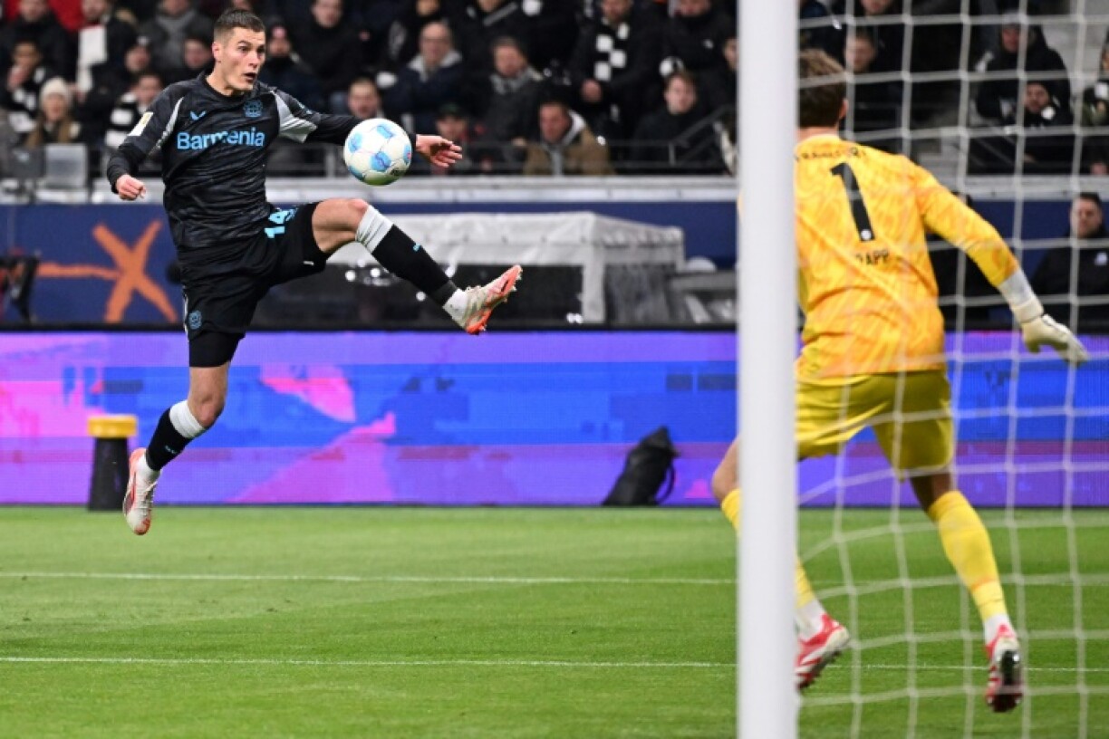 Patrik Schick (L) is second in the Bundesliga with 16 goals this season