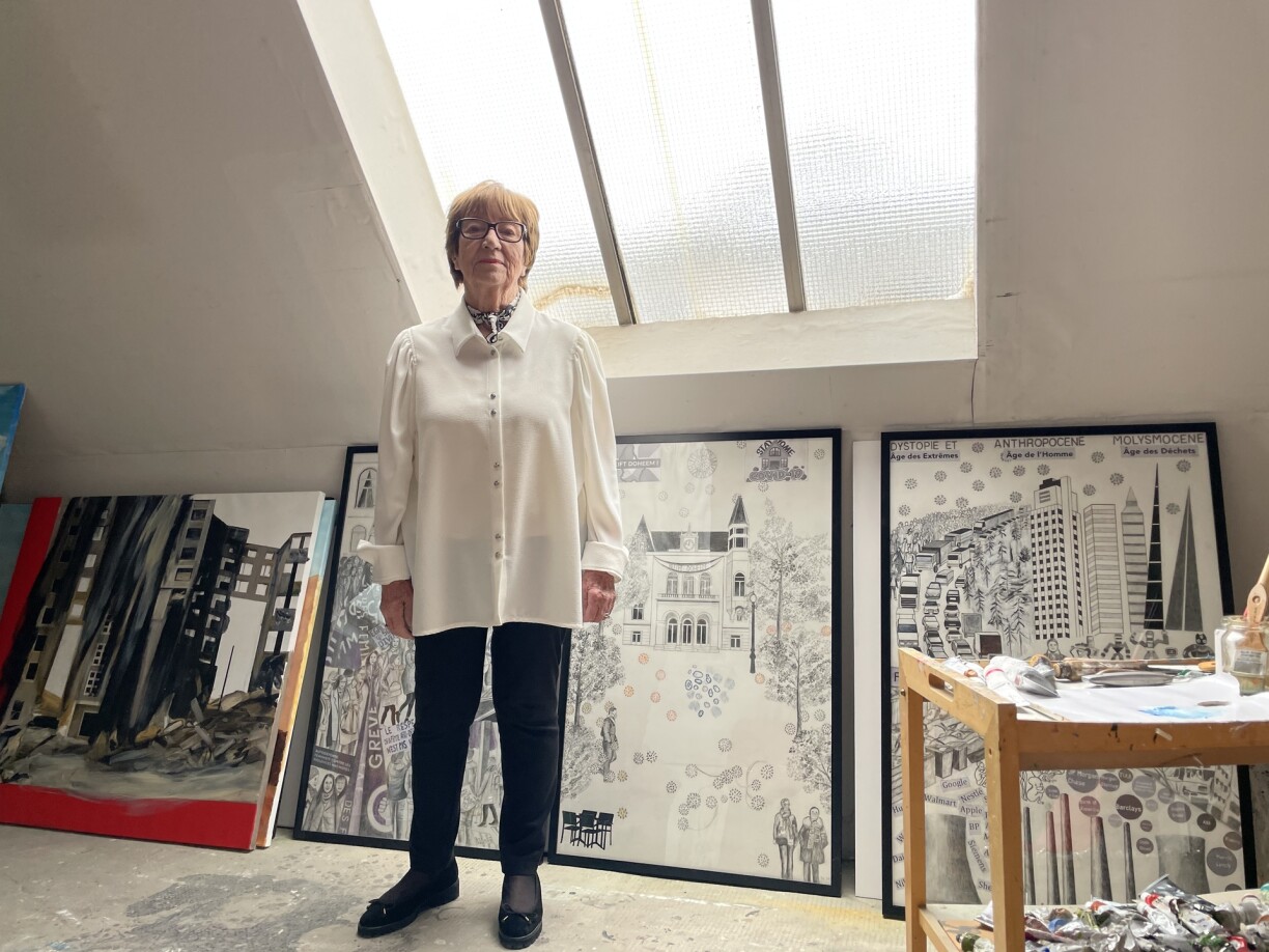 D'Berthe Lutgen an hirem Atelier.