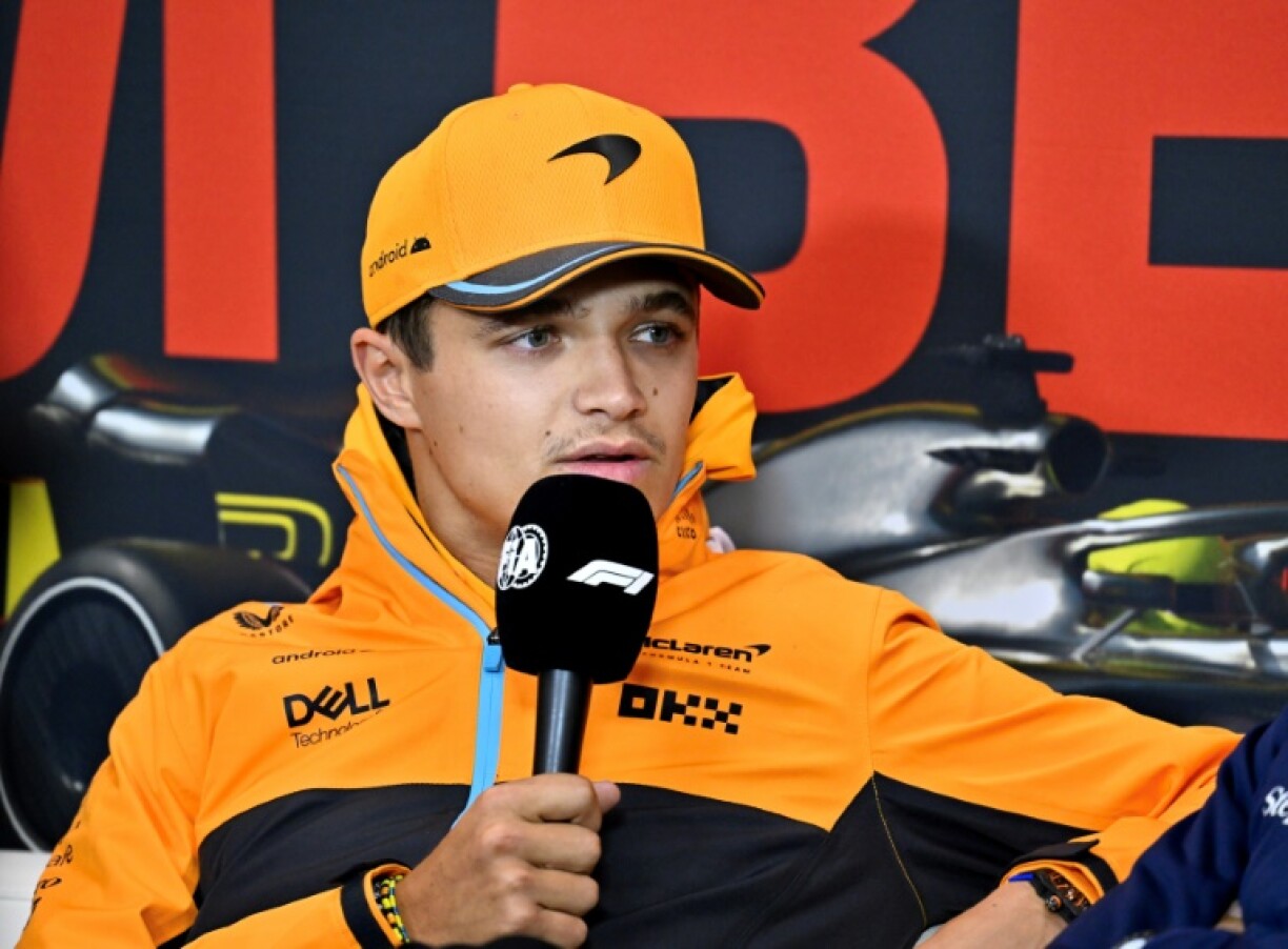 Le Britannique Lando Norris (McLaren), le 27 juillet 2023 en conférence de presse avant le Grand Prix de Belgique, à Spa-Francorchamps