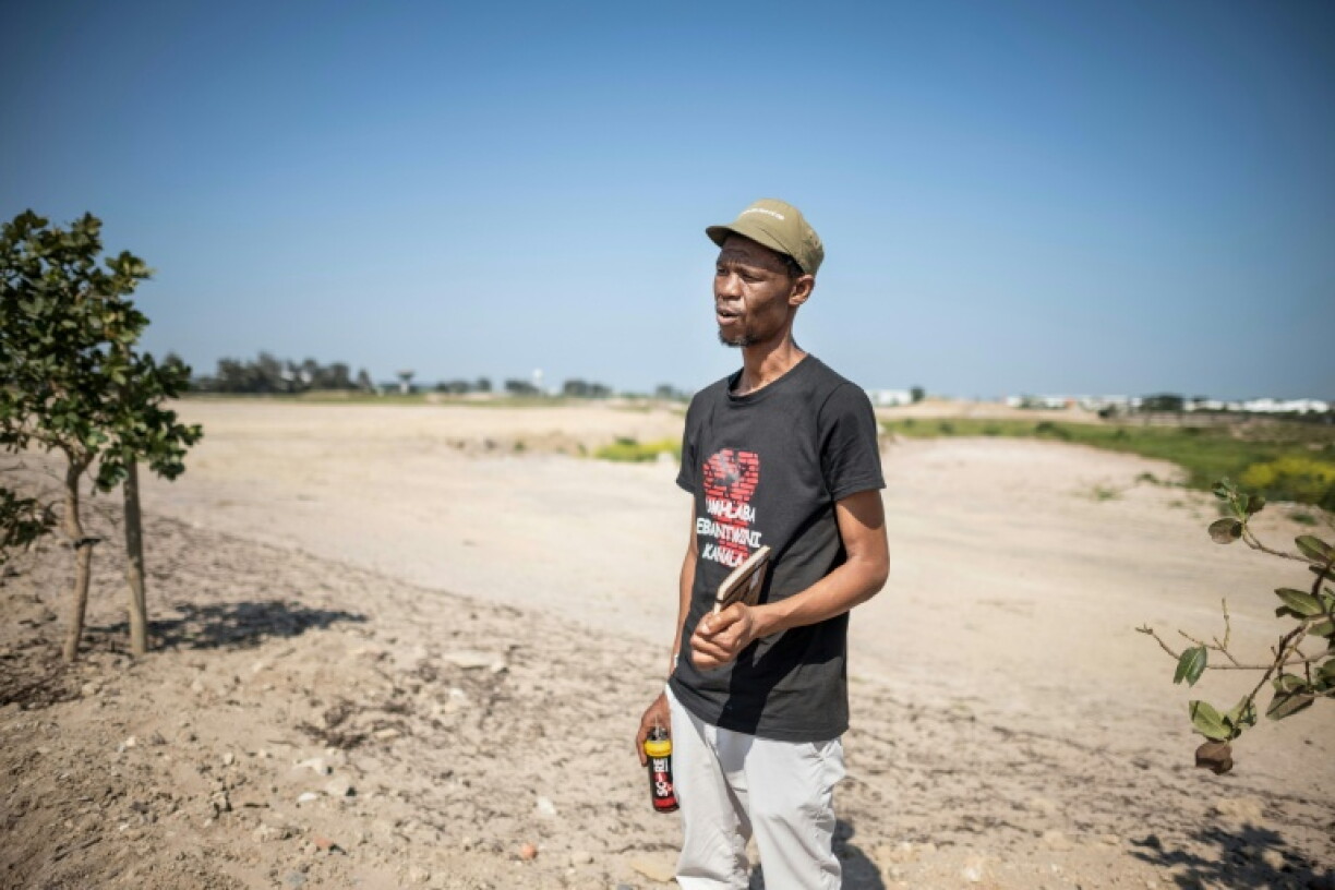 Land and housing activist Kenneth Matlawe near the site acquired by a major data centre developer