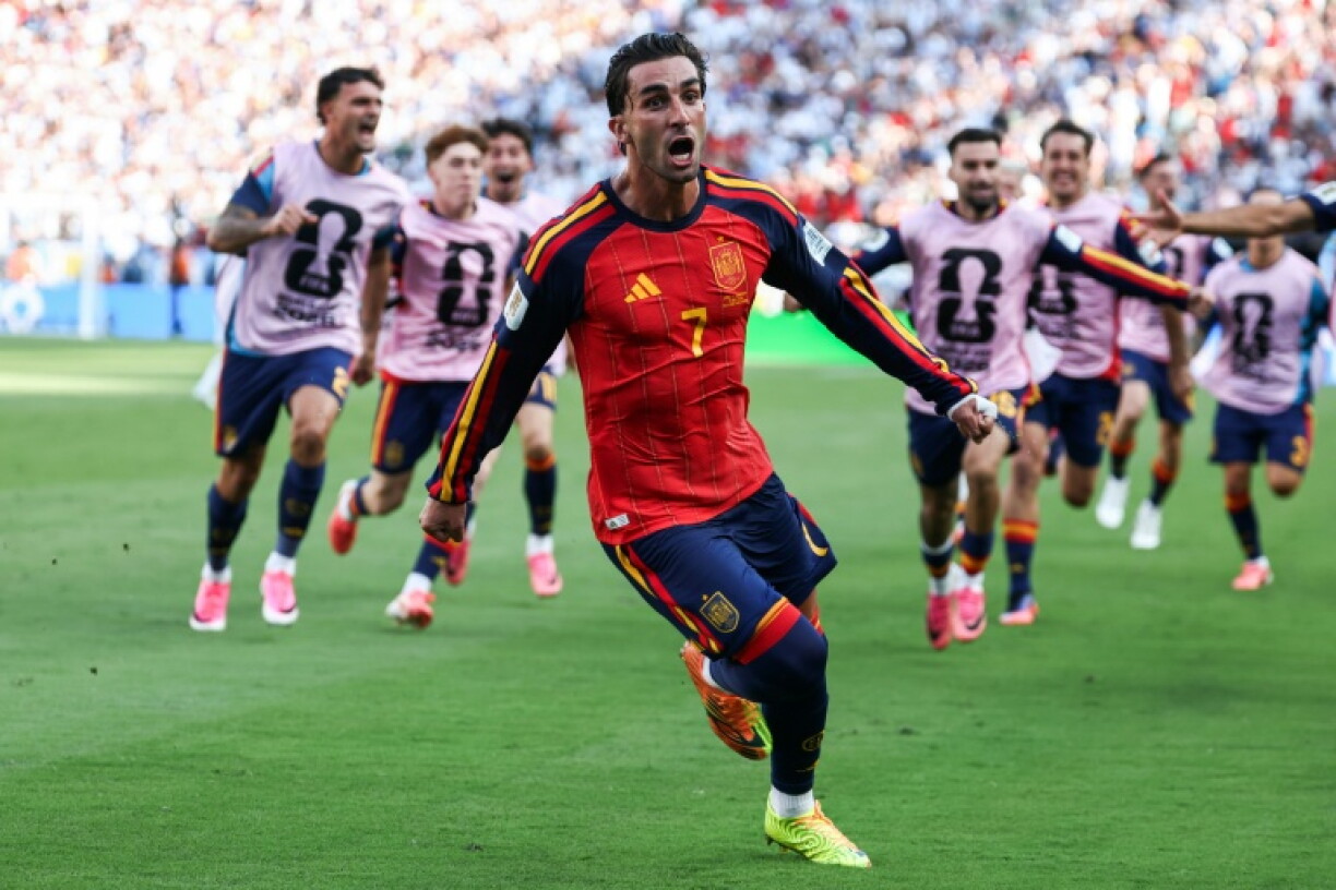 Ferran Torres célèbre son but en finale de la Coupe du monde le 19 juillet 2026 à East Rutherford, près de New York