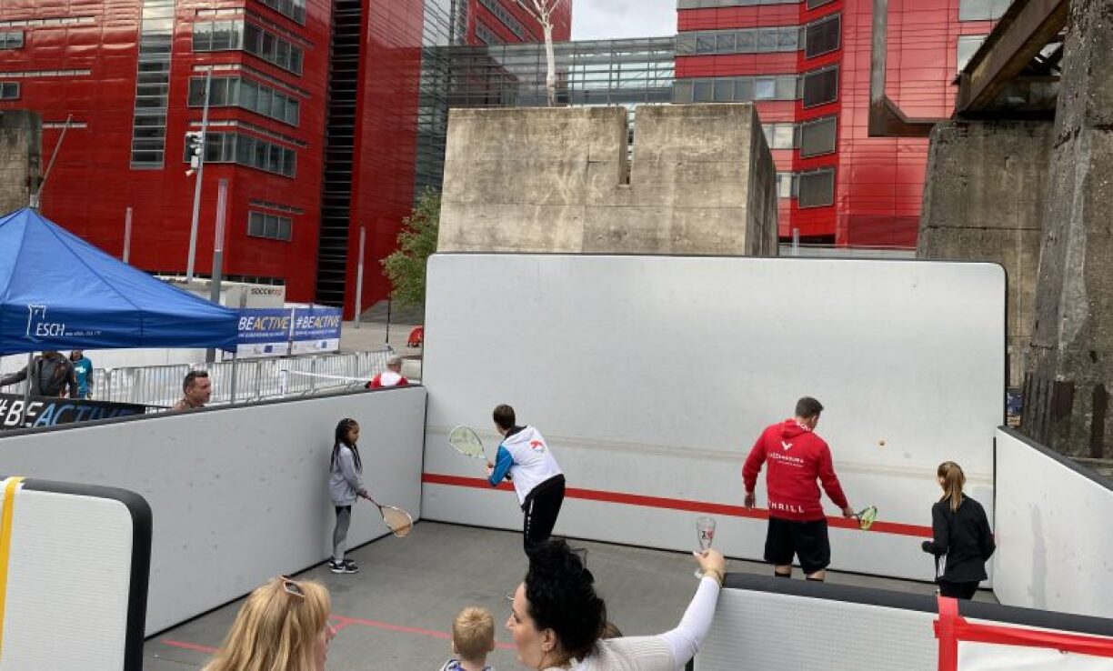 Marc Thrill’s portable outdoor court