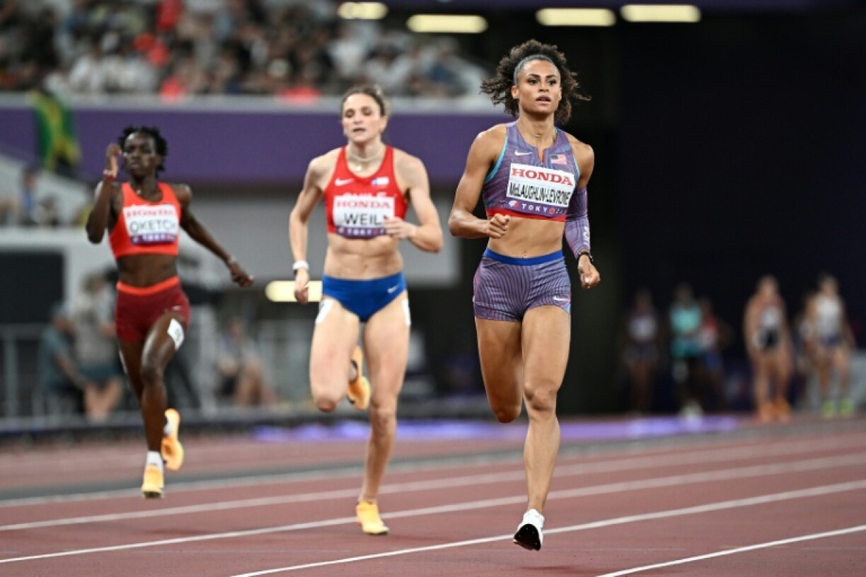 Sydney McLaughlin-Levrone eases through her 400 metres heat at the world championships