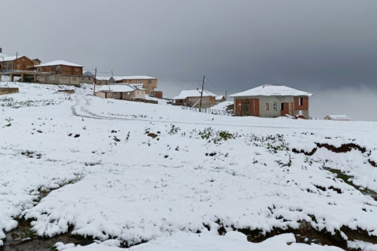 A rare blanket of heavy snow fell on parts of northeastern Turkey on Friday
