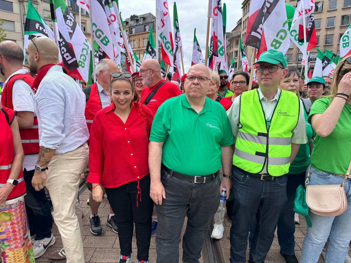 Trade union leaders Nora Back and Patrick Dury