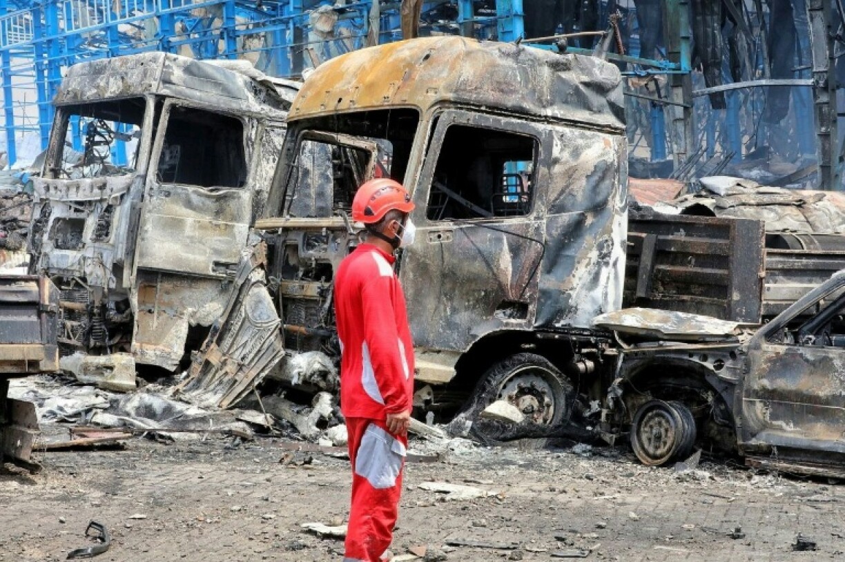 A picture provided by the Iranian Red Crescent shows the disaster's aftermath -- damage will be assessed when the fire is fully under control, state TV said