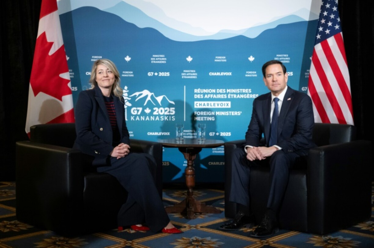 Canadian Foreign Minister Melanie Joly and US Secretary of State Marco Rubio hold a meeting on the sidelines of the G7 foreign ministers meeting in Quebec