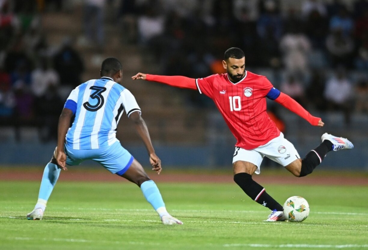 Egypt captain Mohamed Salah (R) is the top scorer in African World Cup qualifying with six goals