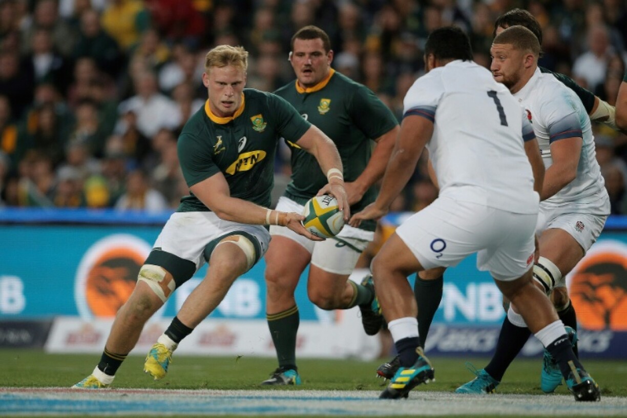Jean-Luc du Preez (L) made the first of his 15 South Africa appearances in 2016