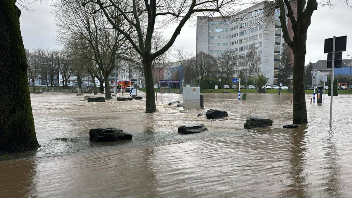 Flooding at the Deich car park in Ettelbruck