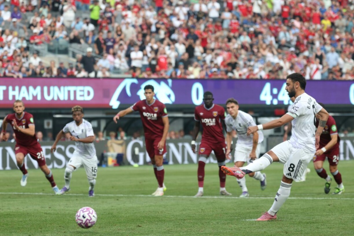 Bruno Fernandes fires Manchester United into the lead in their Premier League Summer Series clash with West Ham in New Jersey