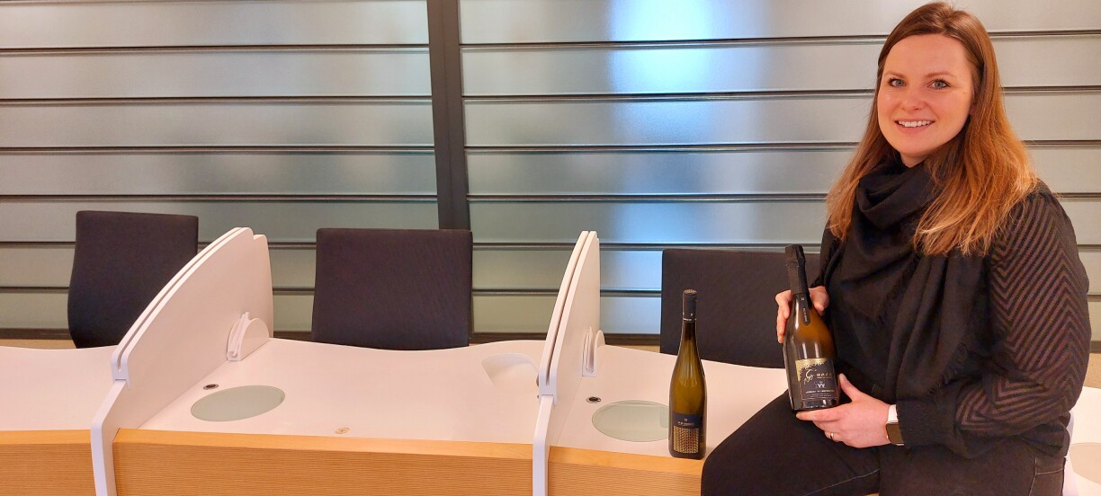 D'Responsabel fir Promotion Vins et Crémants Luxembourg Claire Sertznig