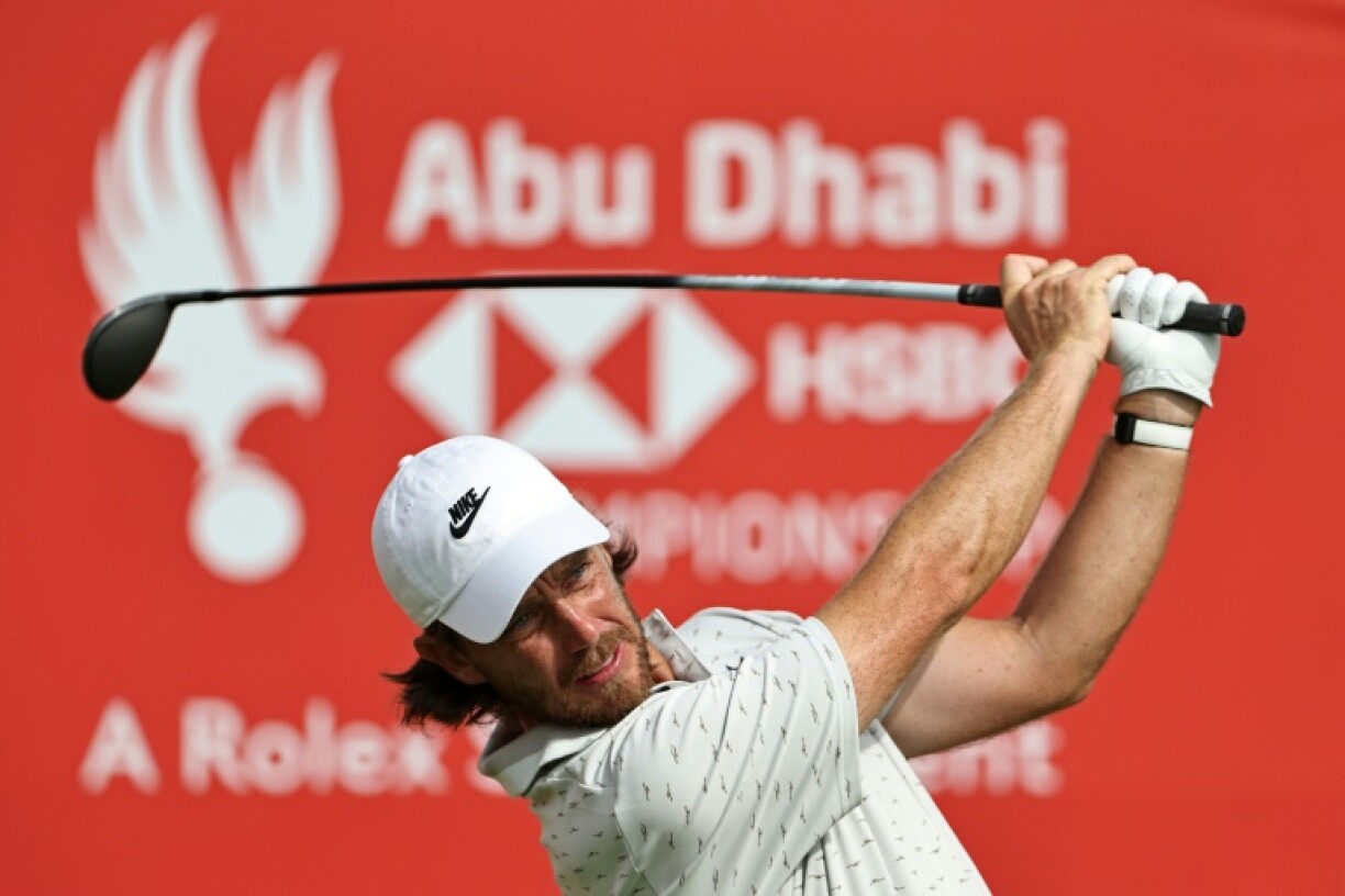Tommy Fleetwood sits at the top of the leaderboard after 36 holes in Abu Dhabi
