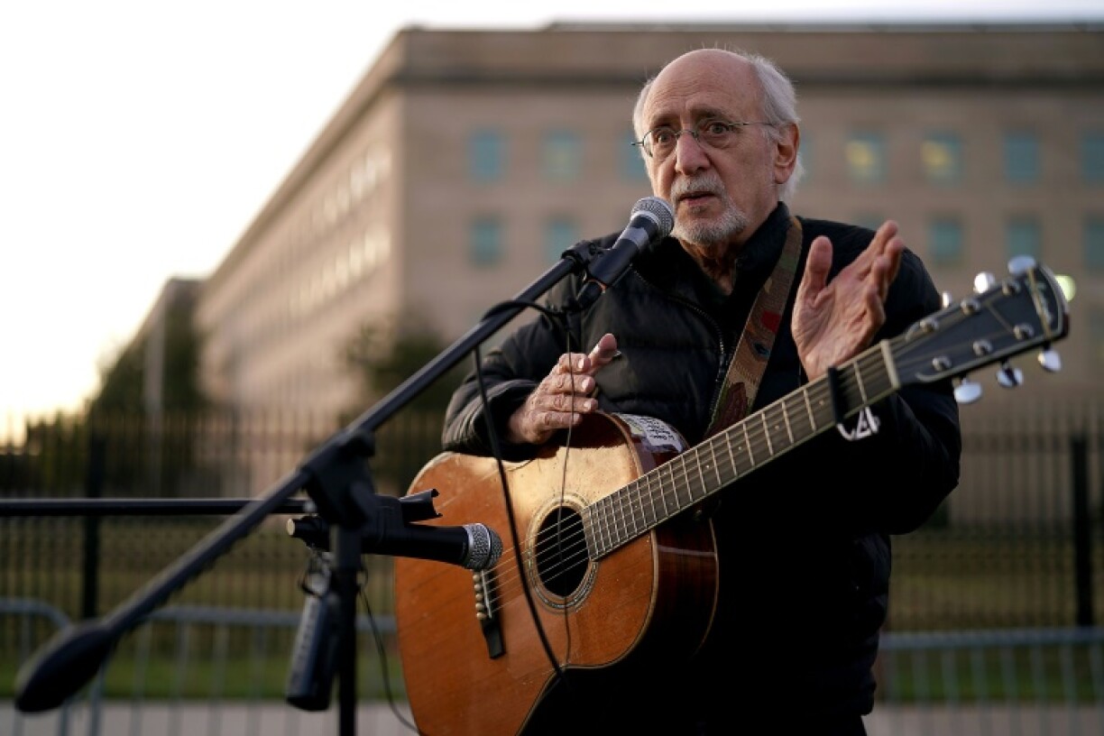 Activists Hold Vigil Peter Yarrow, founding member of the legendary folk group Peter, Paul and Mary, shown here in 2017 to commemorate 50 years since the March on the Pentagon