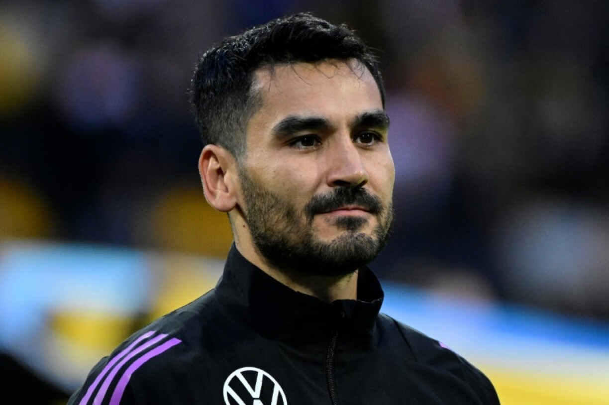 Le milieu de terrain et capitaine de l'Allemagne, Ilkay Gündogan, avant le match amical Allemagne-Ukraine, à Nuremberg, dans l'est de l'Allemagne, le 3 juin 2024