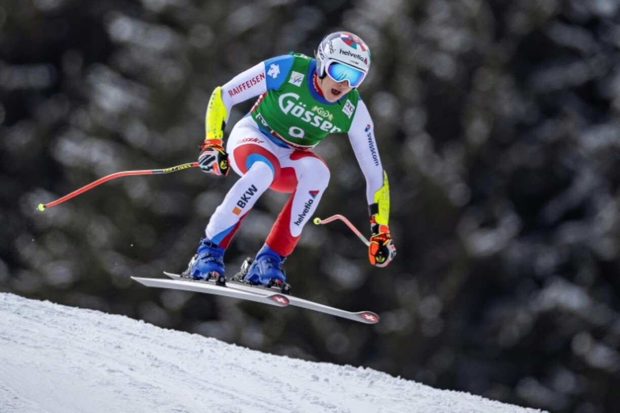 Le Suisse Marco Odermatt, lors du Super-G de Coupe du monde, le 7 mars 2021 à Saalbach-Hinterglemm (Autriche)