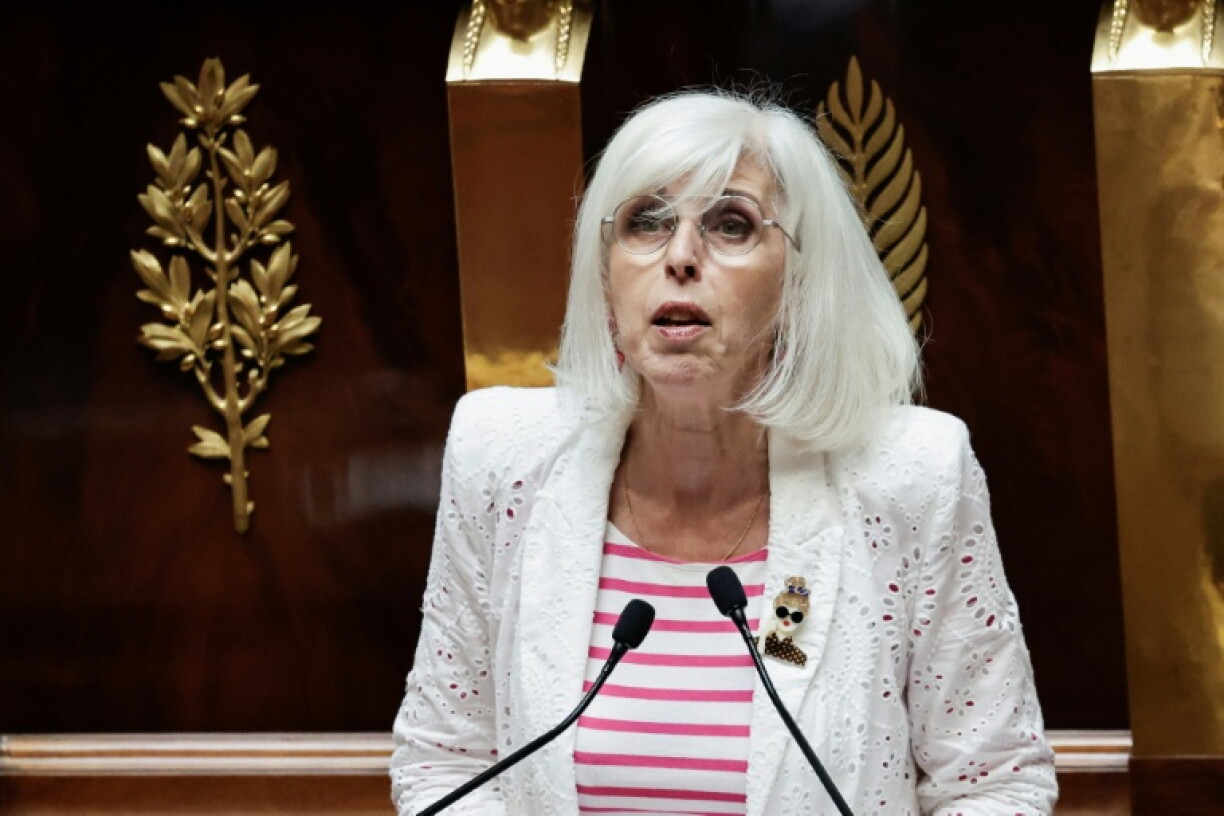 La rapporteure et députée RenaissanceBrigitte Liso,s'adresse aux députés lors de l'examen du projet de loi sur la fin de vie à l'Assemblée nationale, le 15 juillet 2026 à Paris