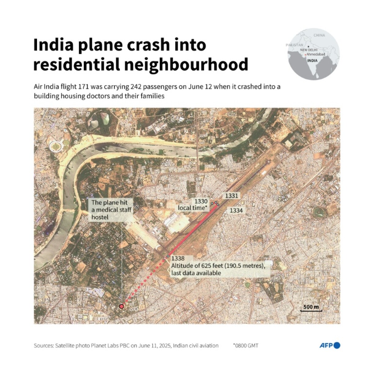 India plane crash in Ahmedabad neighbourhood