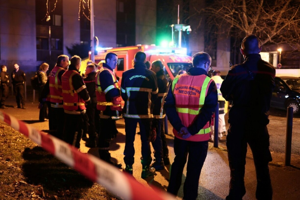 Emergency services respond to a grenade explosion at a bar in Grenoble, France