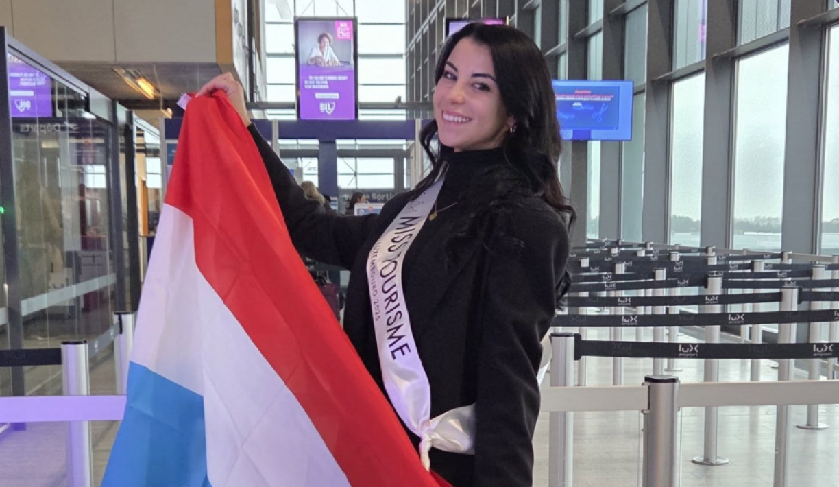 Taiana Martins au Findel, à quelques instants de prendre son avion à destination de New York.