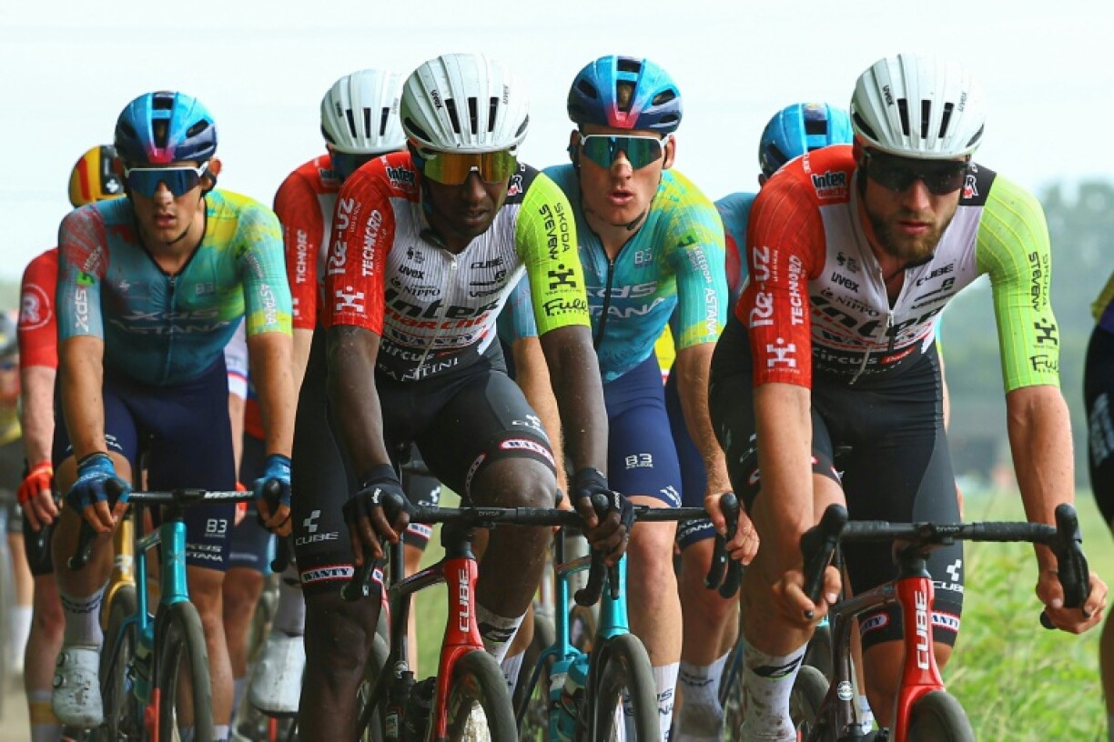 Eritrean Biniam Girmay of Intermarche-Wanty team (C)