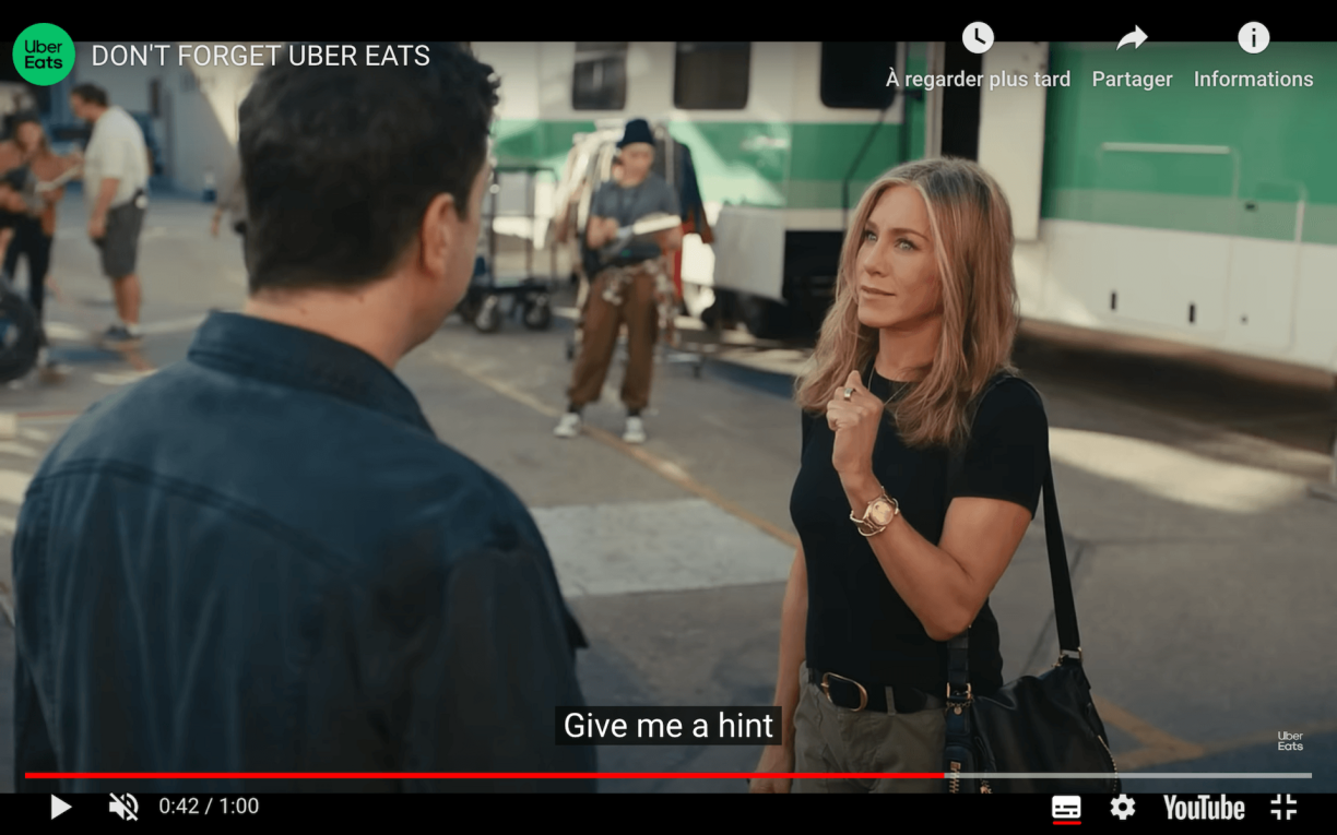 Jennifer Aniston et David Schwimmer dans la publicité UBER Eats pour le Super Bowl 2024