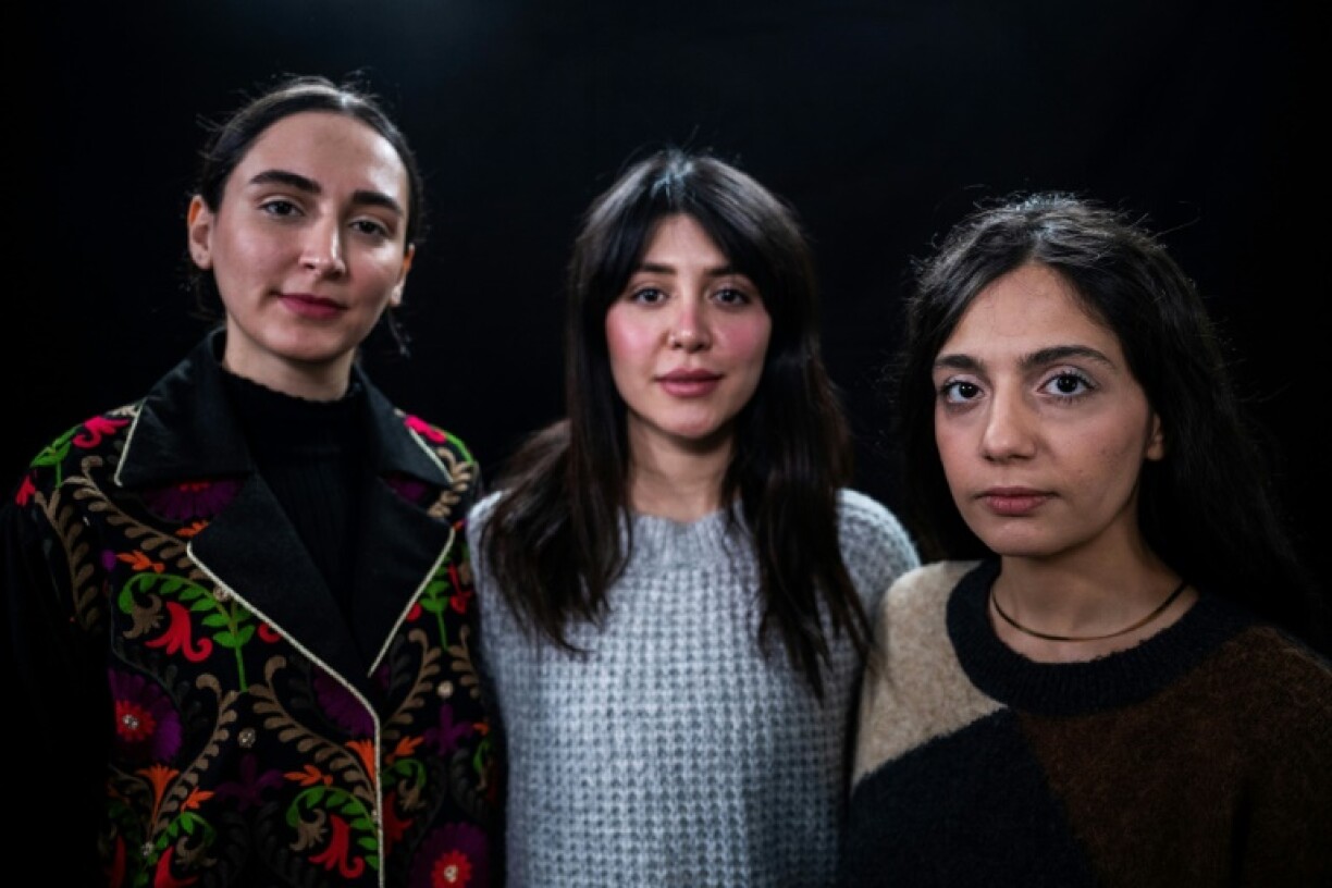 L-R: Mahsa Rostami, Niousha Akhshi and Setareh Maleki are now living in exile in Berlin after filming 'The Seed of the Sacred Fig'