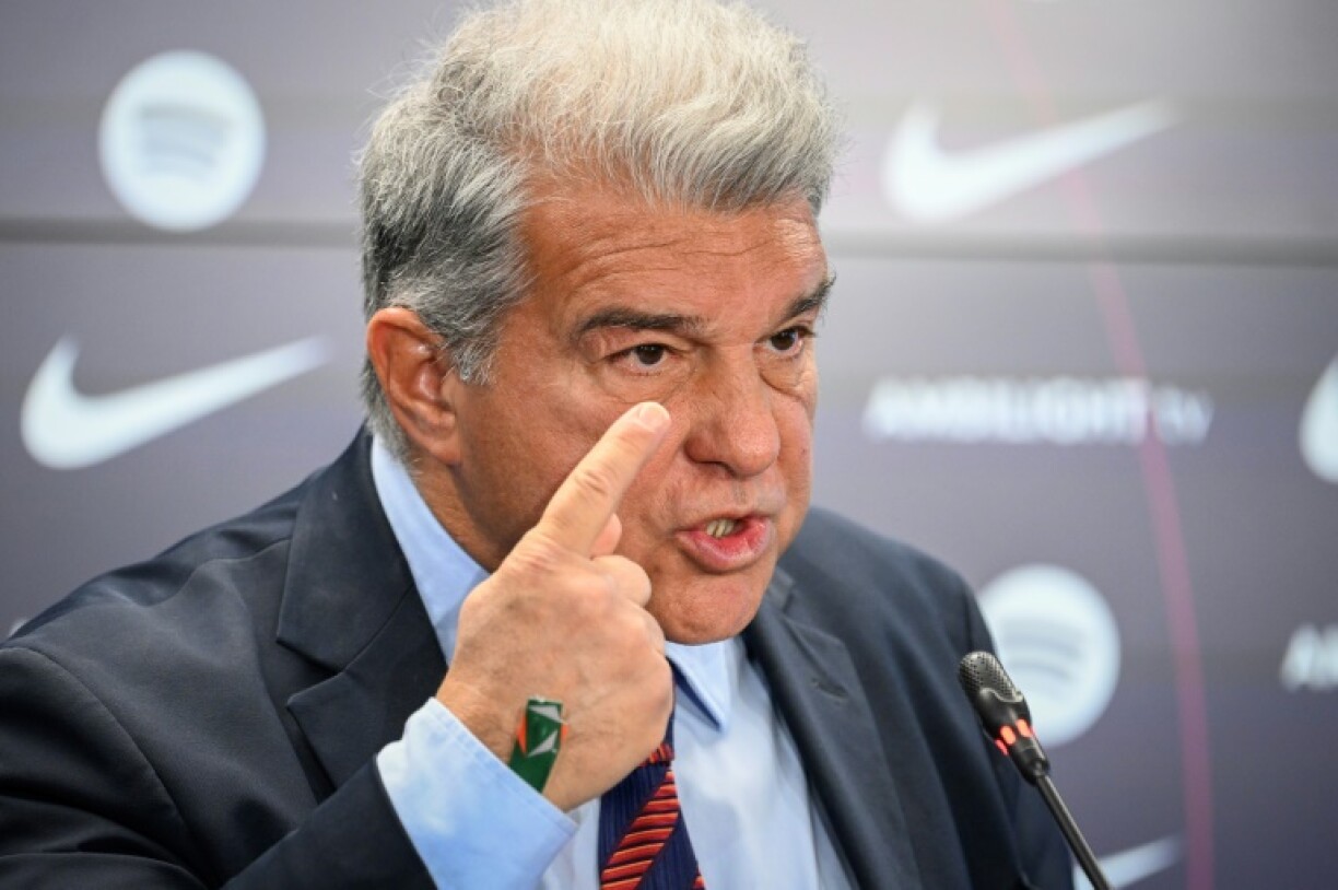 Barcelona president Joan Laporta hit out at critics during a long press conference to discuss the Olmo debacle