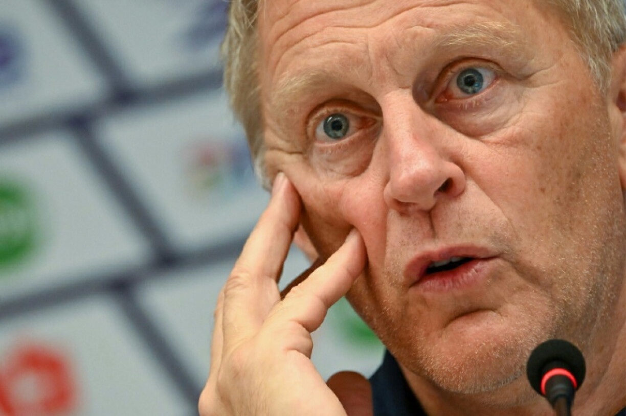 Ireland coach Heimir Hallgrimsson speaks during a press conference after his team's Nations League win against Israel