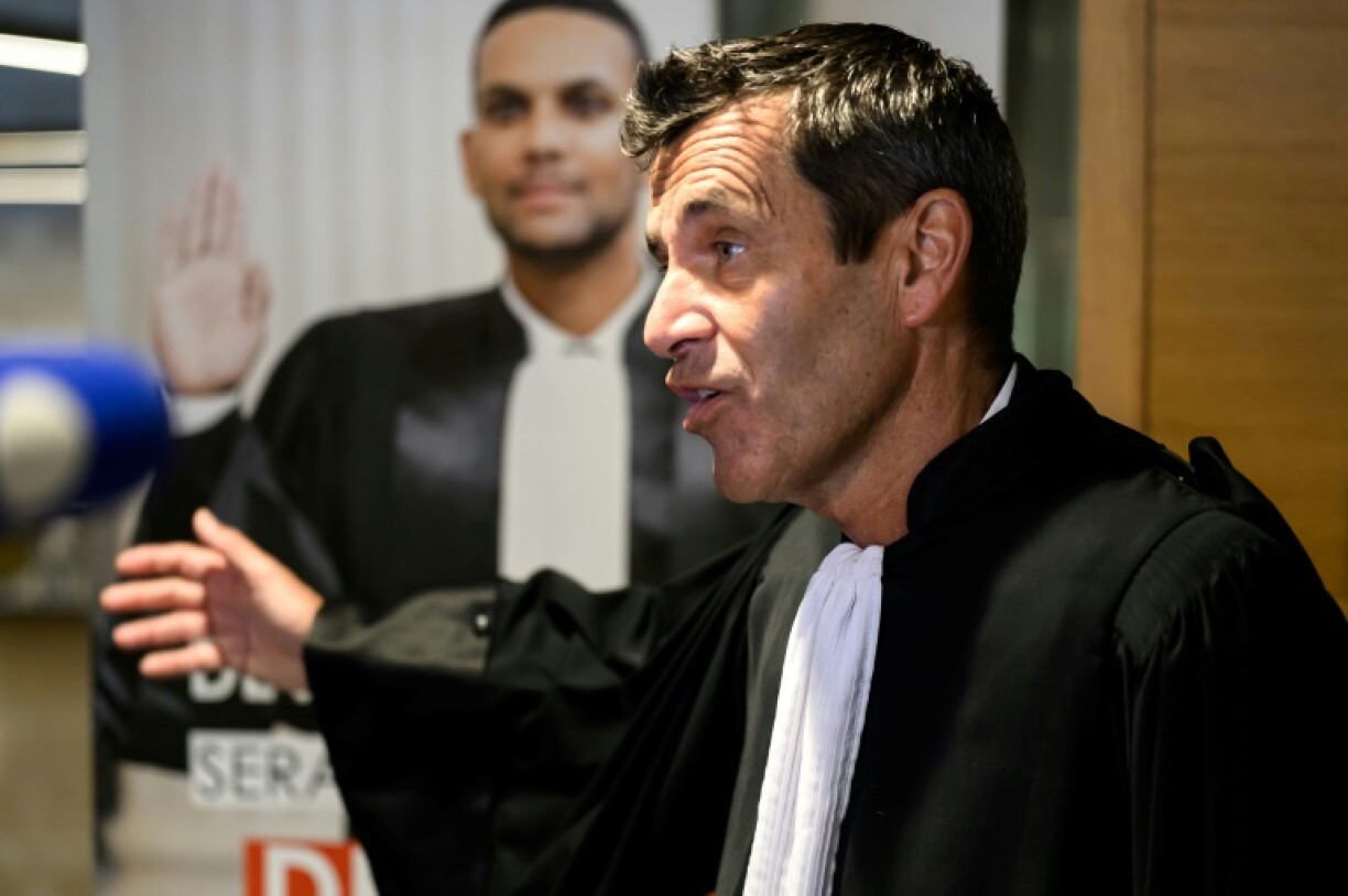 Frederic Lalliard, lawyer of the French-Algerian social media influencer Sofia Benlemmane, speaks to press