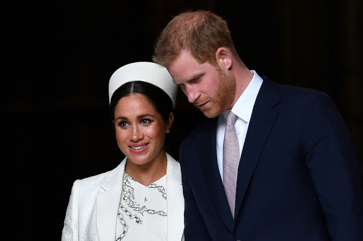 Le prince Harry et Meghan à leur sortie de l'Abbaye de Westminster à Londres, le 11 mars 209