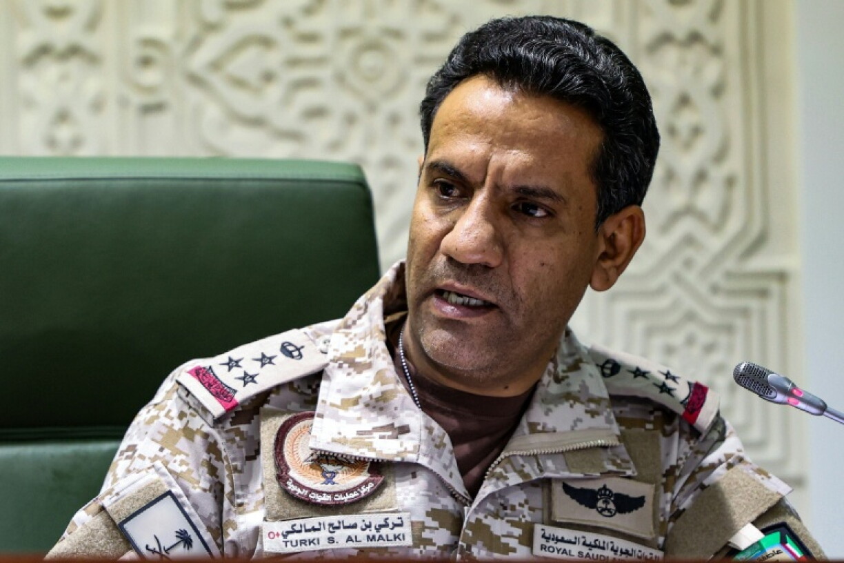 Le porte-parole de la coalition militaire dirigée par l'Arabie saoudite au Yémen, Turki al-Maliki, à Riyad, le 22 mars 2021
