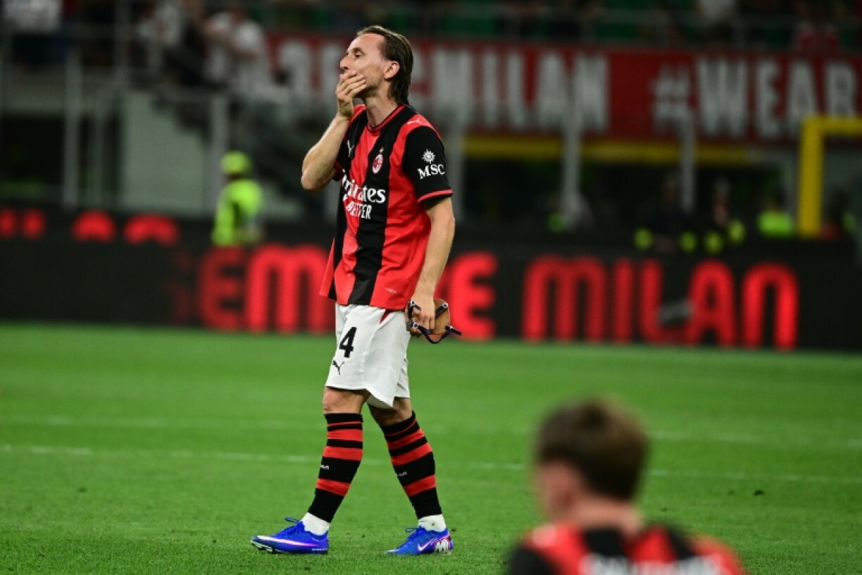 L'international croate de l'AC Milan Luka Modric après la défaite de son équipe (2-1) contre Cagliari pour le compte de la 38e et dernière journée du Championnat d'Italie le 24 mai 2026 à San Siro