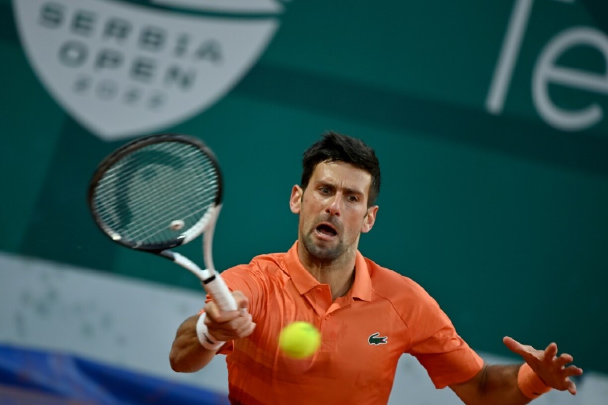 Le N.1 mondial Novak Djokovic, lors de son quart de finale face à son compatriote serbe Laslo Djere, lors du tournoi ATP de Belgrade, le 20 avril 2022