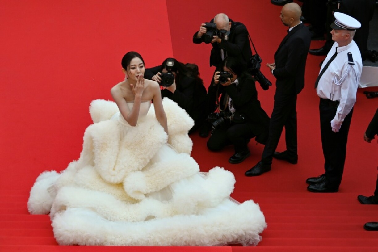 Chinese influencer and actor Wan Qianhui on the Cannes red carpet