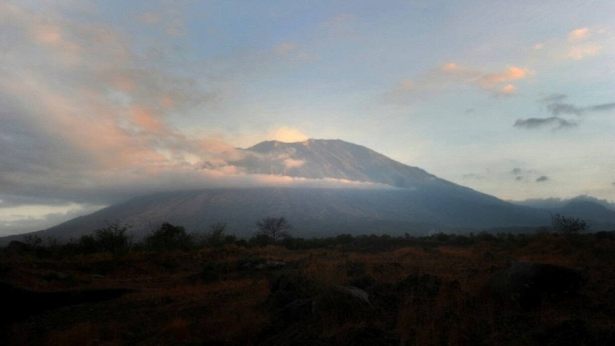 De Mount Agung op Bali.