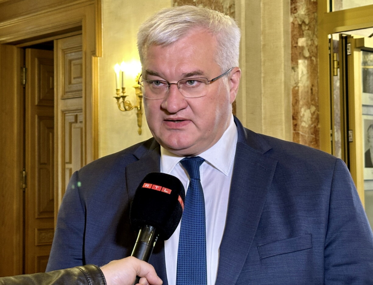 Le ministre ukrainien des Affaires étrangères, Andriy Sybiha, en visite au Luxembourg le 12 octobre 2026.