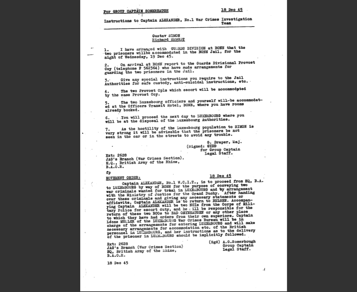 Captain Alexander's mission orders, including two prescient fragments.