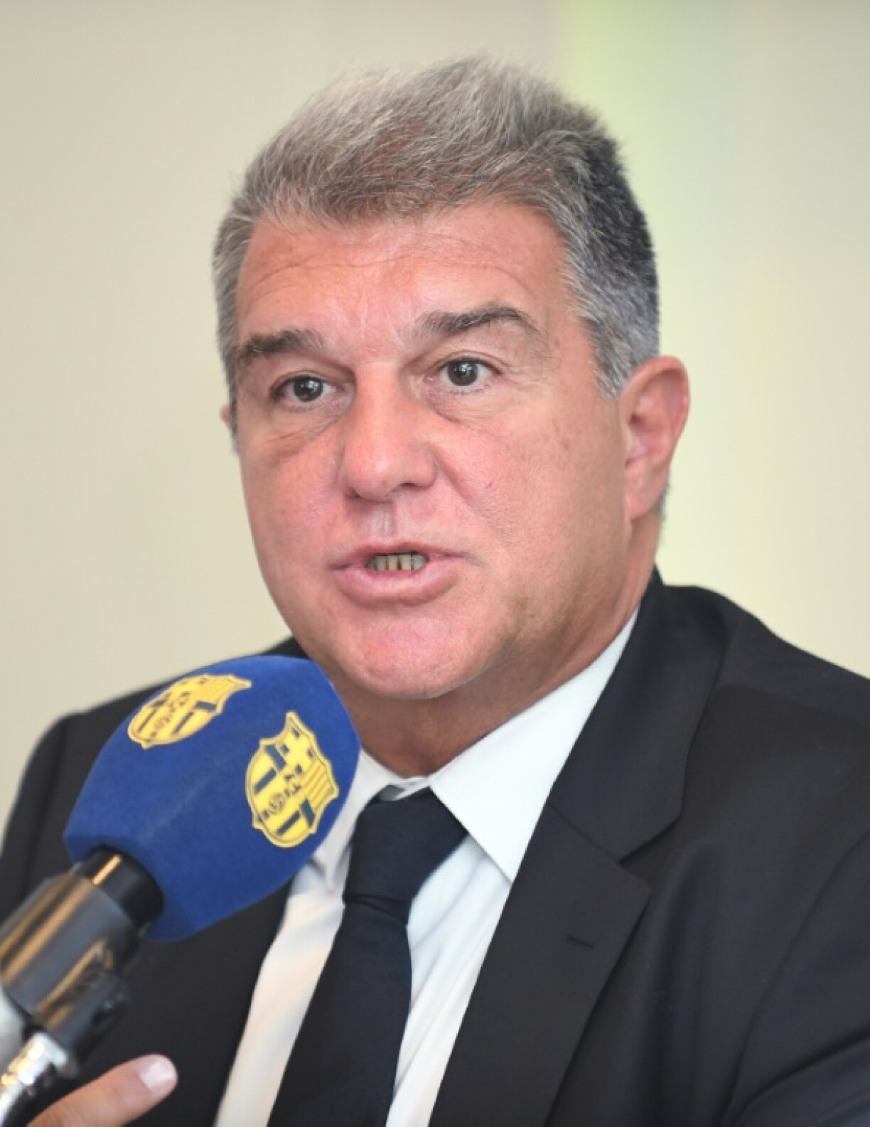 Le président du FC Barcelone Joan Laporta lors d'une conférence de presse le 15 novembre 2022 à Bogota