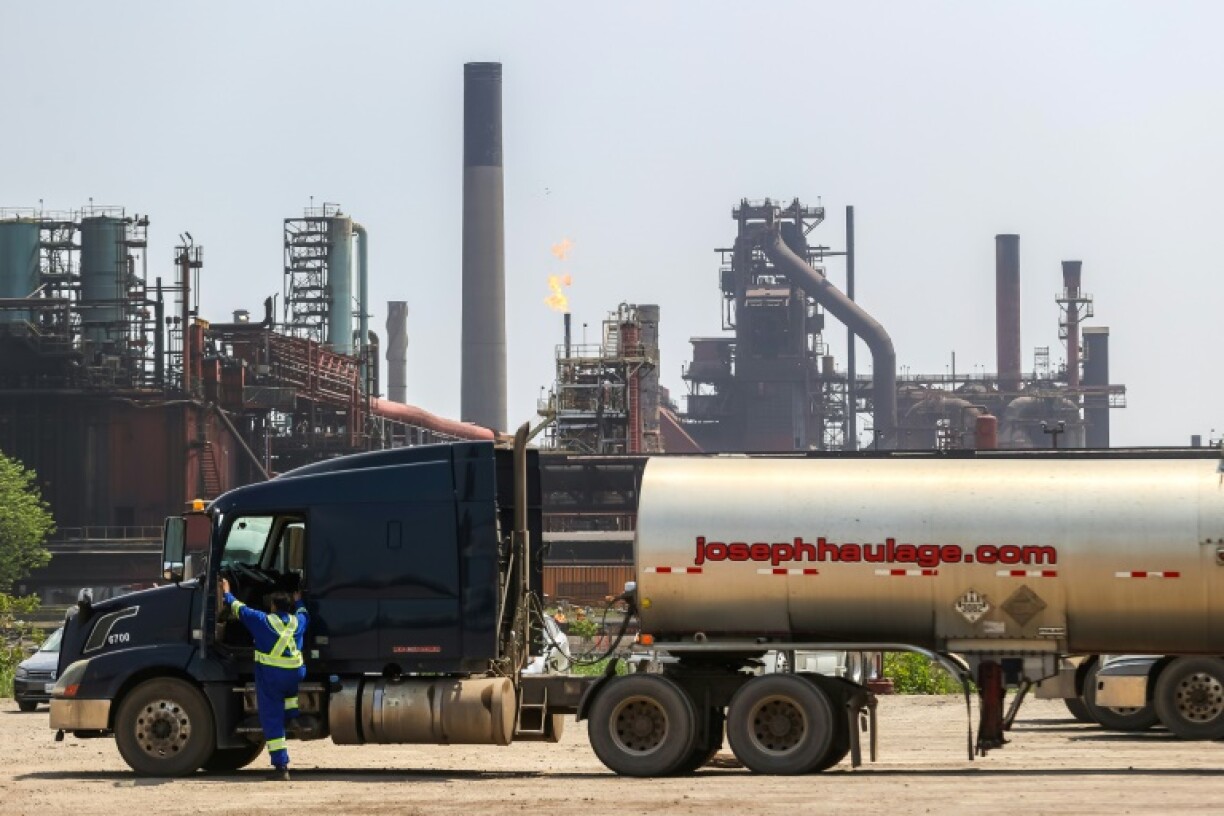 An ArcelorMittal Dofasco steel-making facility in Hamilton, Canada