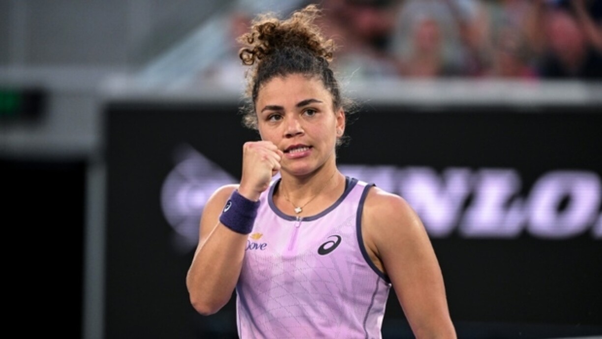 Jasmine Paolini lors de sa victoire contre la Chinoise Wei Sijia au premier tour de l'Open d'Australie le 14 janvier 2025. L'Italienne s'est facilement imposée en deux sets (6-0,6-4).