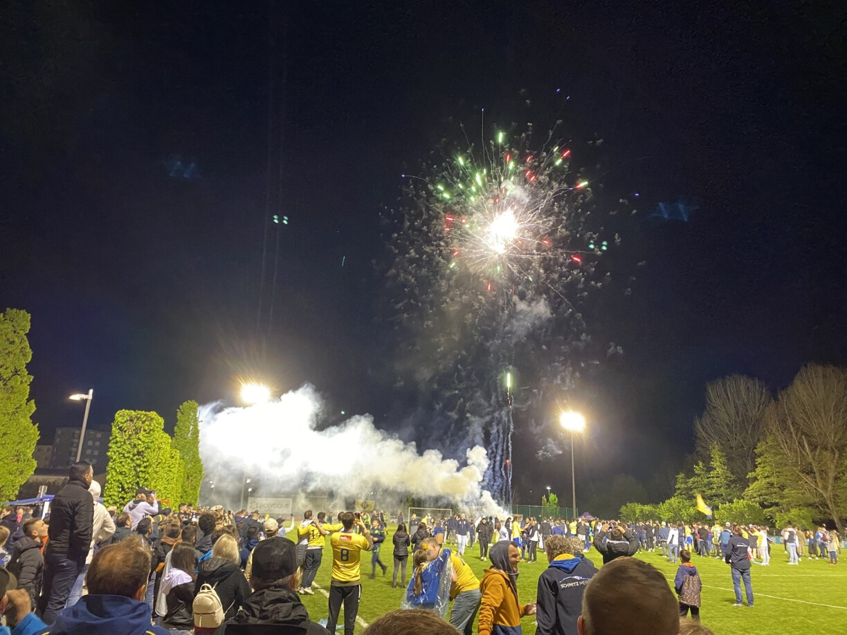 Après la rencontre, Mersch a fêté sa victoire.